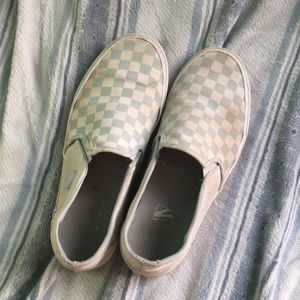 Baby blue checkered vans